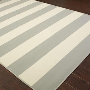 Nantucket Grey  Doormat 3 ft. x 5 ft. Indoor/Outdoor Patio Area Rug