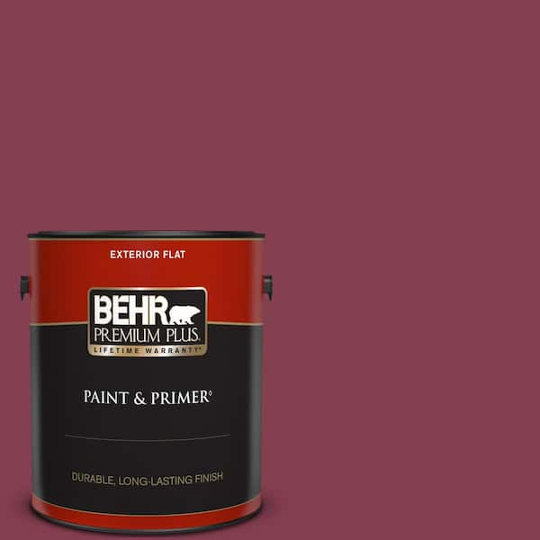 BEHR PREMIUM PLUS 1 gal. #S-H-100 Exotic Flowers Flat Exterior Paint & Primer