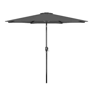 9 ft. Patio Outdoor Table Market Yard Umbrella with Push Button Tilt/Crank, 6-Sturdy Ribs in Gray