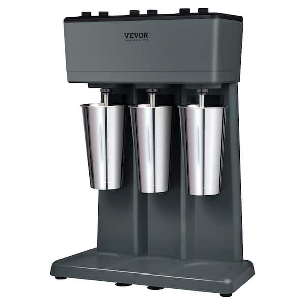 VEVOR 2.16 Qt. Grey 375W x 3-Electric Milkshake Machine, Triple Heads Mixer Blender Machine, 3-Speed Milkshake Stand Mixer