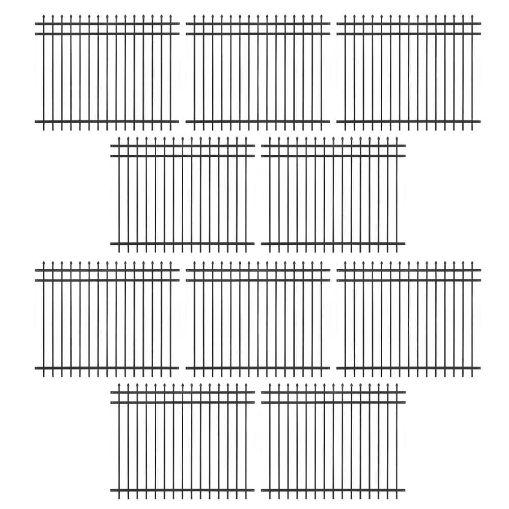 5 ft. x 6 ft. Heavy-Duty Steel Spaced Bar Pointed Pinnacle Metal Fence Panel (Pack of 10) price history on PriceWatchPro