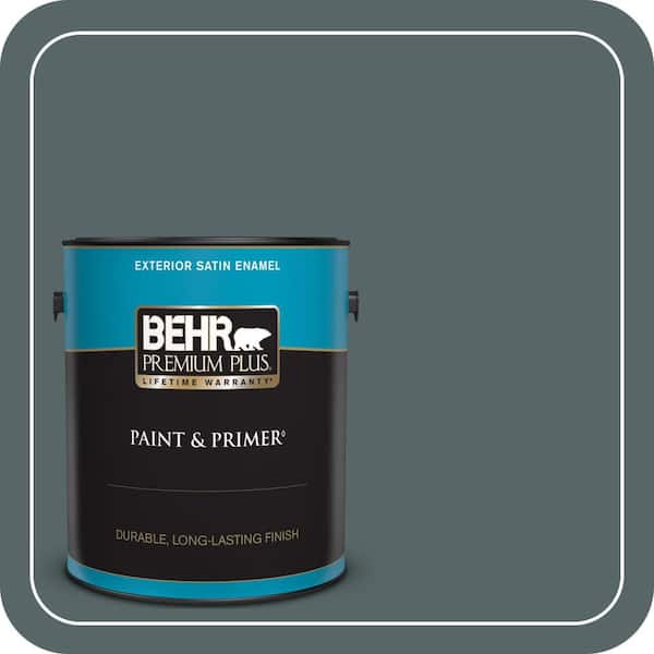BEHR PREMIUM PLUS 1 gal. #N440-6 Brooklyn Satin Enamel Exterior Paint & Primer