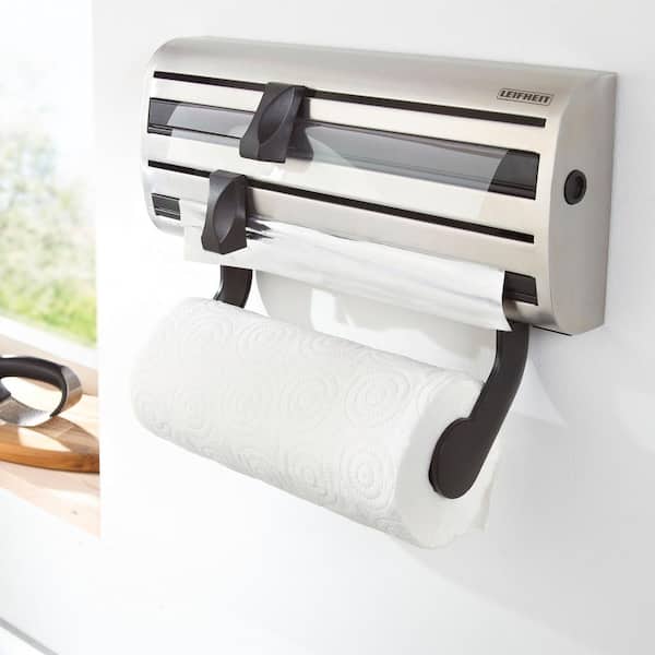 Single Adhesive Paper Towel Holder, Kitchen Adhesive Cling Film Storage Rack  / Wall Mounted Organizer Shelf