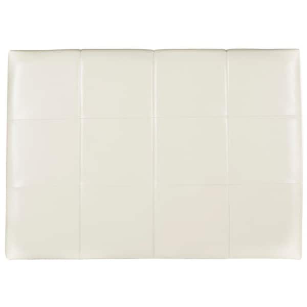 Quincy White Twin Faux Leather Upholstered Headboard