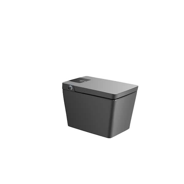 Elongated Bidet Toilet 1.28 GPF in Gray with Foot Sensor, Auto Flush, Heated Seat, Warm Dryer and Intelligent Display