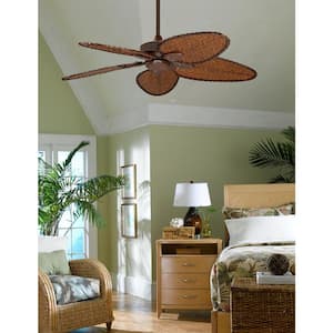 Windpointe 52 in. Rust Ceiling Fan with Antique Narrow Oval Blades