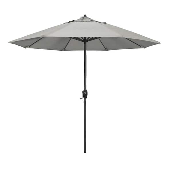 belham living 9-ft. sunbrella deluxe tilt aluminum patio umbrella 9 ft. Black Aluminum Market Patio Umbrella Auto Tilt in Granite Sunbrella