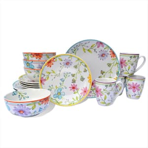 Charlotte 16-Piece Floral Multicolor Stoneware Dinnerware Set (Service for 4)