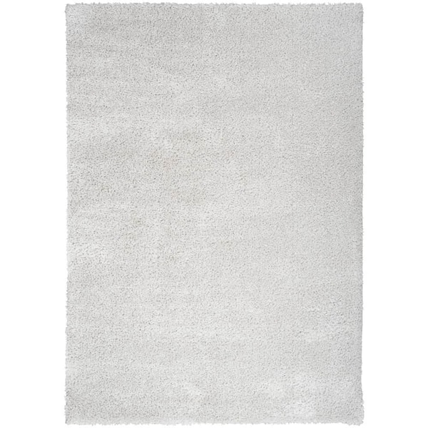 Nourison Pacific Shag Silver 8 ft. x 10 ft. Solid Contemporary Area Rug