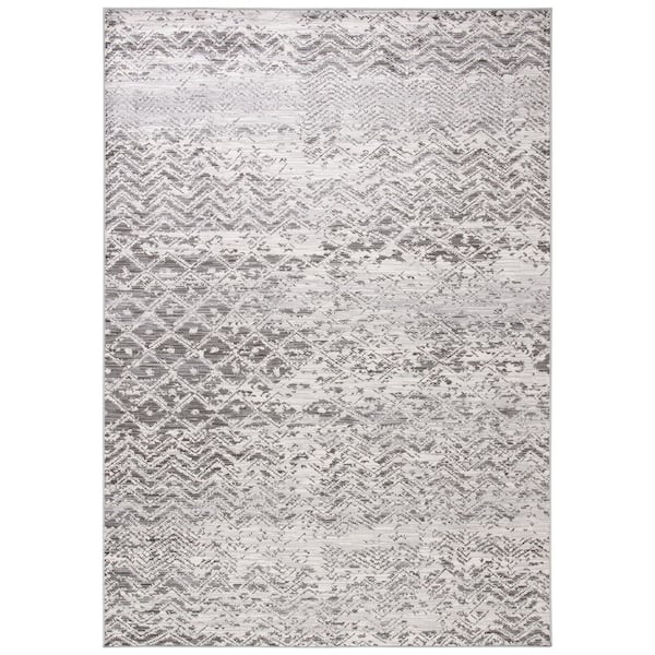 Atlas 3 ft. x 5 ft. Charcoal/Gray Chevron Distressed Area Rug