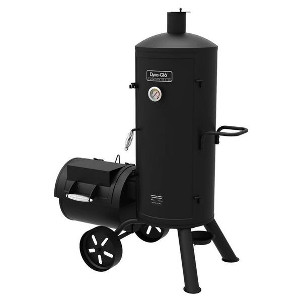 Dyna-Glo Signature Heavy-Duty Vertical Offset Charcoal Smoker and Grill in  Black with Cover DGSS1382VCS-DC - The Home Depot