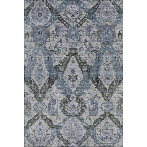 Mayfield Premium Machine Washable Abstract AMF1921 Gray 5 ft. x 7 ft. 6 in. Area Rug