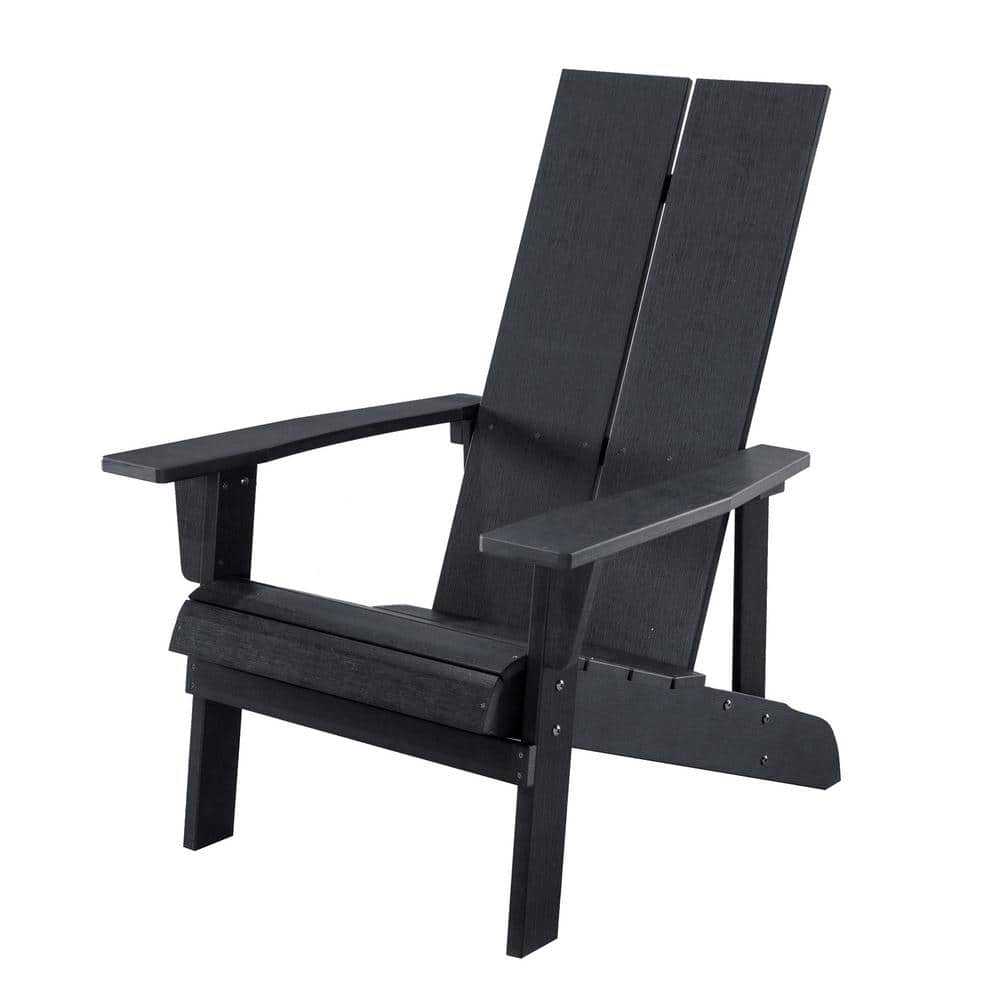 Mondawe Sunset Modern Weather Patio Outdoor Curveback Black Plastic   Plastic Adirondack Chairs Ma Gc910bk 64 1000 