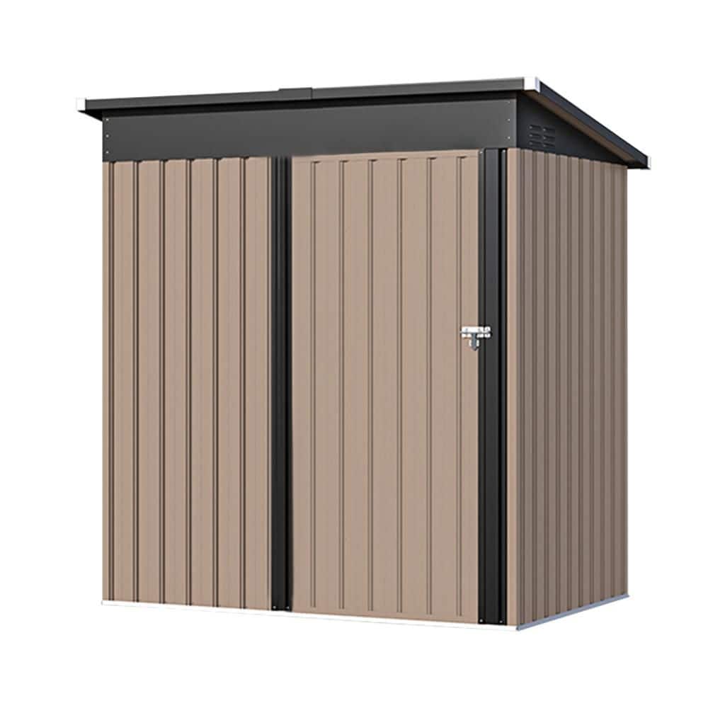 5 ft. W x 3 ft. D Metal Storage Shed with 1-Door and Floor for Backyard Garden in Gray (15 sq. ft.) price history on PriceWatchPro