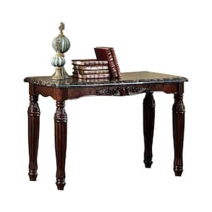 48 in. Espresso Rectangle Faux Marble Console Table