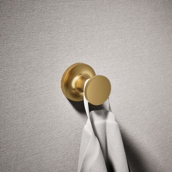 Purist Robe Hook in Vibrant Brushed Moderne Brass
