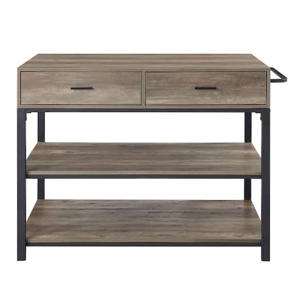 STICKON Oak Kitchen Cart with 2-Drawers