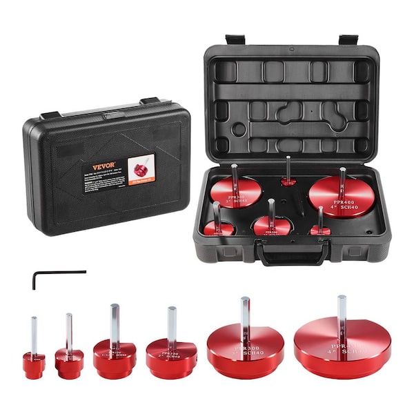 VEVOR PVC Pipe Reamer Kit Aluminum Alloy PVC Pipe Fitting Reamer Plumbing Tools Kit Socket Saver for SCH 40(6 Pieces)