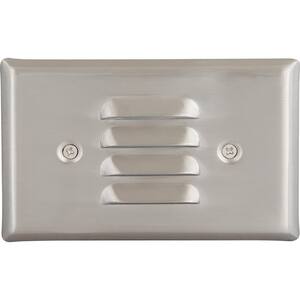 4.5 in. W x 2.75 in. Brushed Nickel L 1-Light Integrated Indoor LED Rectangle Step Light Sconce with Vent Louver Design