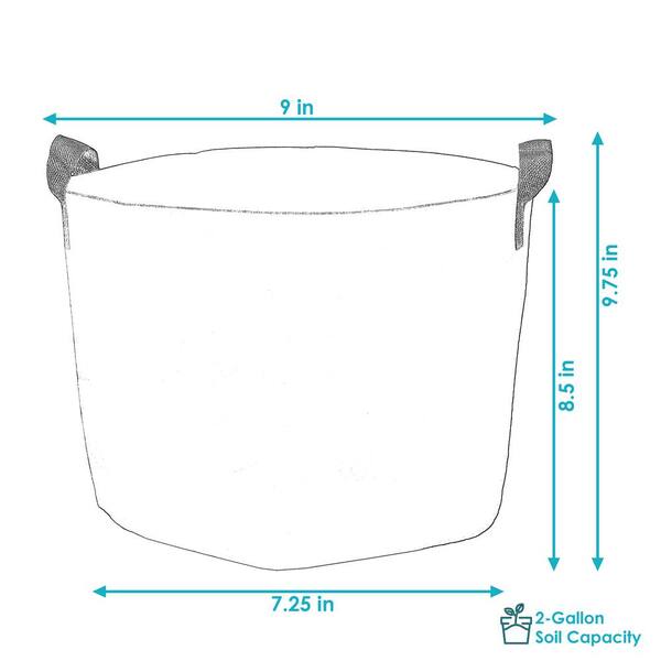 Sunnydaze 10-Gallon Garden Grow Bag with Handles Nonwoven Polypropylene  Fabric, Black, 5pc