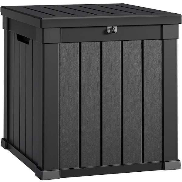 51 Gal. Water Resistant Resin Lockable Deck Box, Black