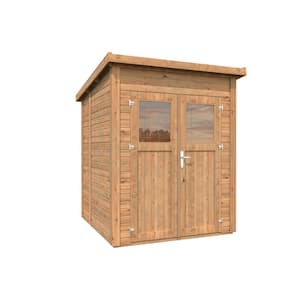 6 ft. x 6 ft. Nordic Spruce Wooden Heavy-Duty Lean-To Storage Shed with Double Doors and Modern Pent Roof (24 sq. ft.)