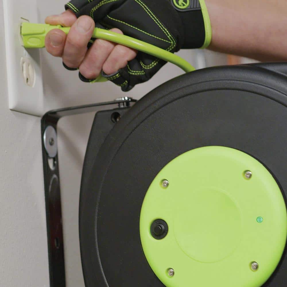 Flexzilla 25 ft. Retractable Extension Cord Reel with Lighted Triple Tap
