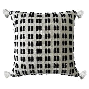 Buckle Down Pinstripes Black/Gray Throw Pillow Multicolor