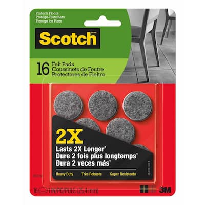 3m Scotch 1 In Gray Round Heavy Duty Surface Protection Felt Floor Pads 16 Pack Sp872 Na The Home Depot 3m Scotch 1 In Gray Round Heavy Duty, Large Felt Furniture Pads