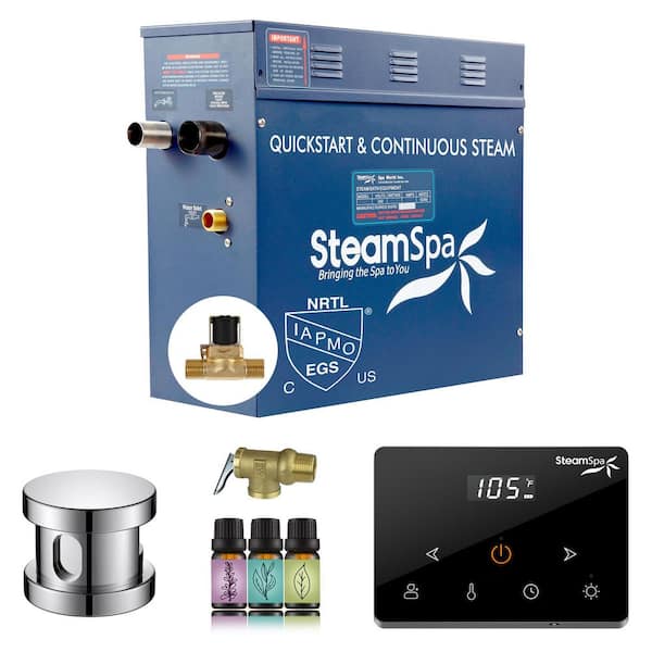 Oasis Series 9000-Watt Steam Generator with Continuous Steam Fully Wireless Control and Auto-Drain in Chrome