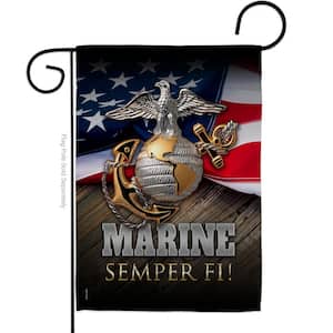 13 in. x 18.5 in. Marine Semper Fi Garden Flag Double-Sided Readable Both Sides Armed Forces Marine Corps Decorative