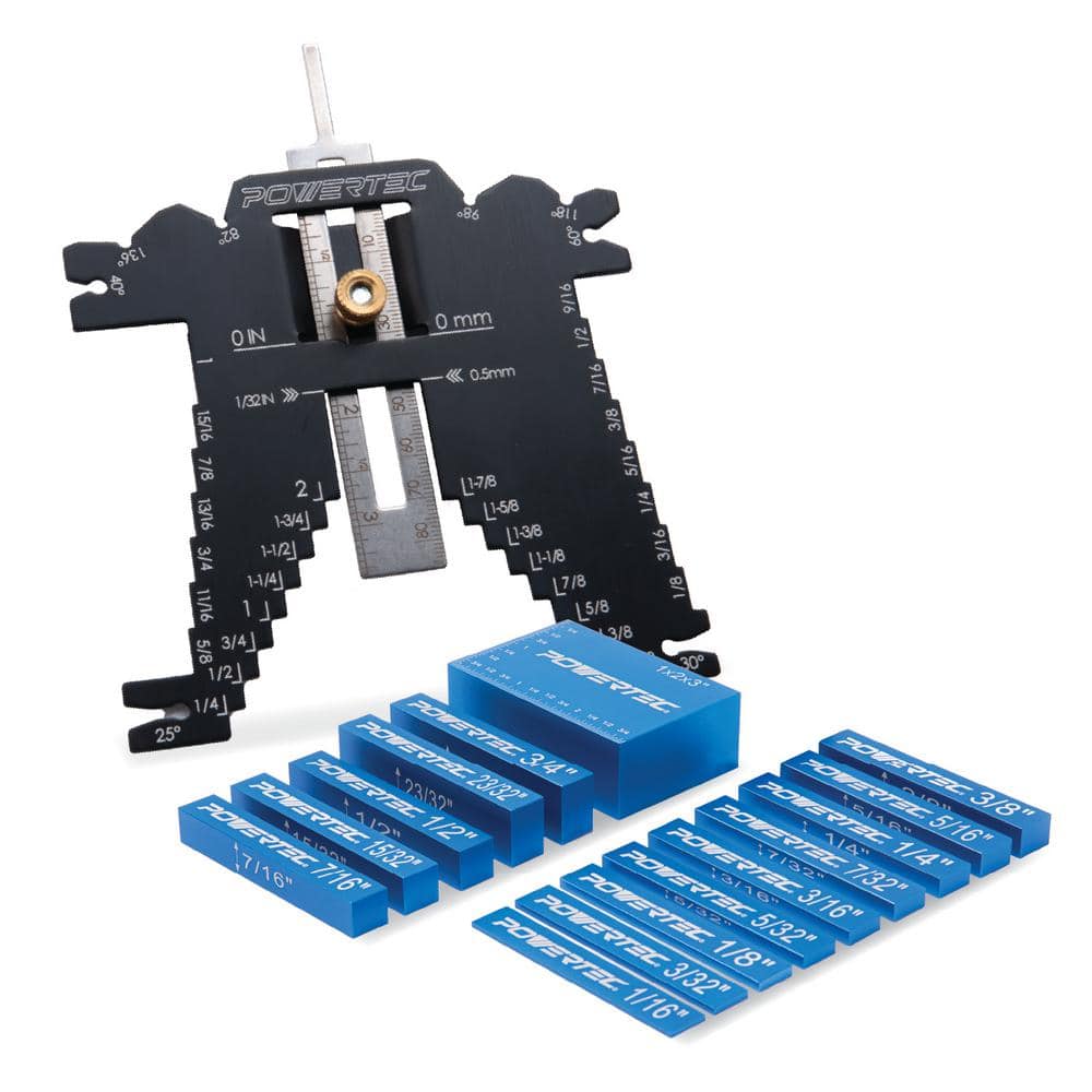 ‎POWERTEC Setup Blocks Height Gauge 15Piece Set with Universal 5 in.1