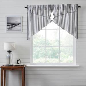 thumbnail image 2 of VHC Brands Primitive Swag Curtain Pair – Black/Tan Star Pattern, Rod Pocket, Kitchen 2 of 4