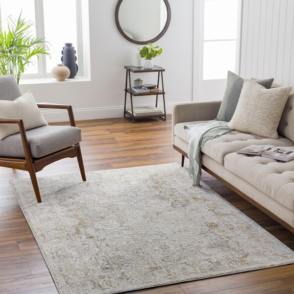 Carmel Brown Traditional Distressed 3 ft. x 3 ft. Area Rug