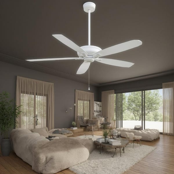 Kafe-XL 60 in. Indoor White Ceiling Fan with Remote Control