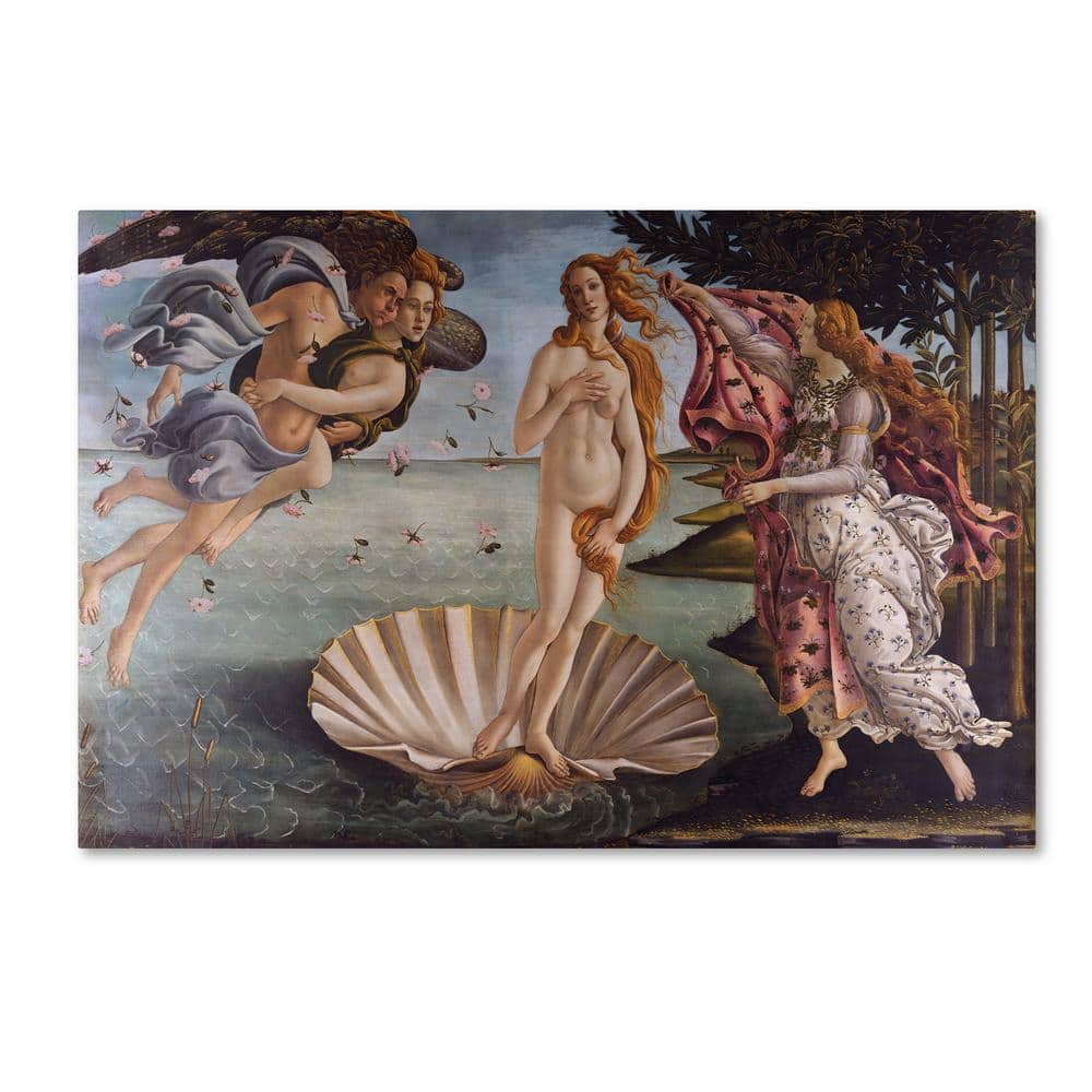 Sandro Botticelli 'Birth of Venus 1484 Sq. Ft. Canvas Unframed Photography Wall Art 12 in. W. x 19 in price history on PriceWatchPro