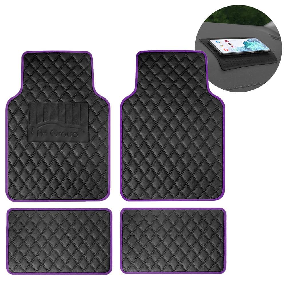 FH Group Purple 4-Piece Deluxe Universal Liners Faux Leather Car Floor Mats  Full Set DMF12003PURPLE The Home Depot