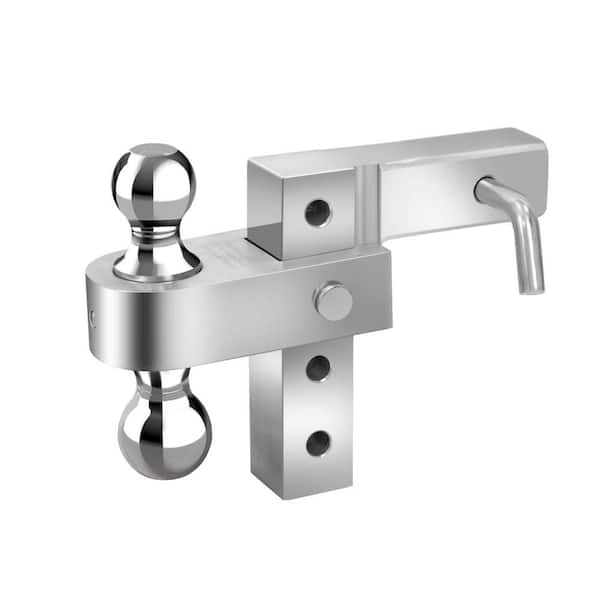 Adjustable Aluminum Hitch Ball Mount with 2 in. and 2.31 in. Balls-Silver