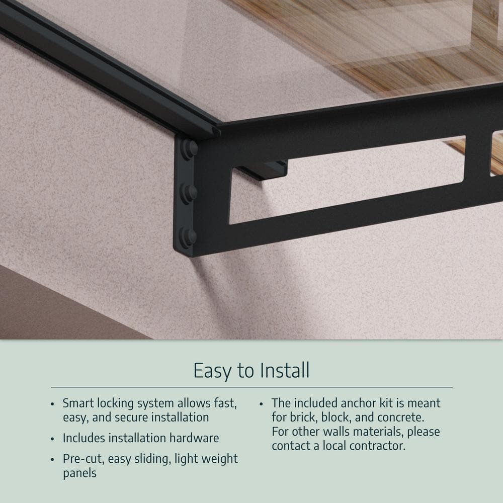 Herald 5 ft. x 22 ft. Off-White Aluminum Door and Window Awning