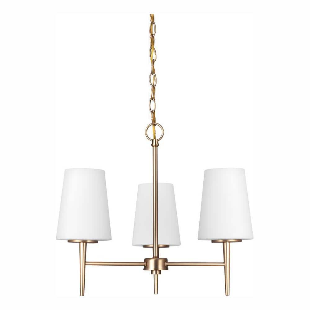 Driscoll 3-Light Satin Brass Modern Transitional Hanging Chandelier with LED Bulbs price history on PriceWatchPro