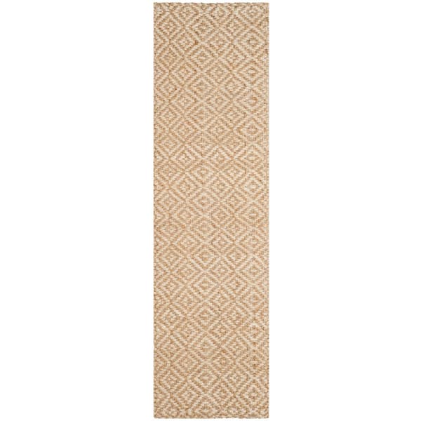 SAFAVIEH Natural Fiber Ivory/Beige 2 ft. x 6 ft. Geometric Runner Rug