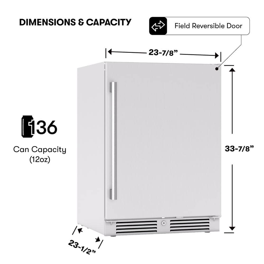Presrv 24-Inch Stainless Steel Outdoor Beverage Refrigerator