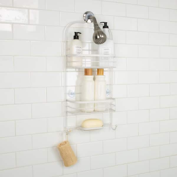 Bath Bliss Ellipse Collection Deluxe Shower Caddy in White