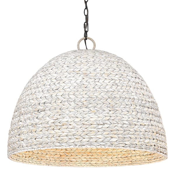 Rue 8-Light Matte Black Painted Sweet Grass Shade Pendant Light