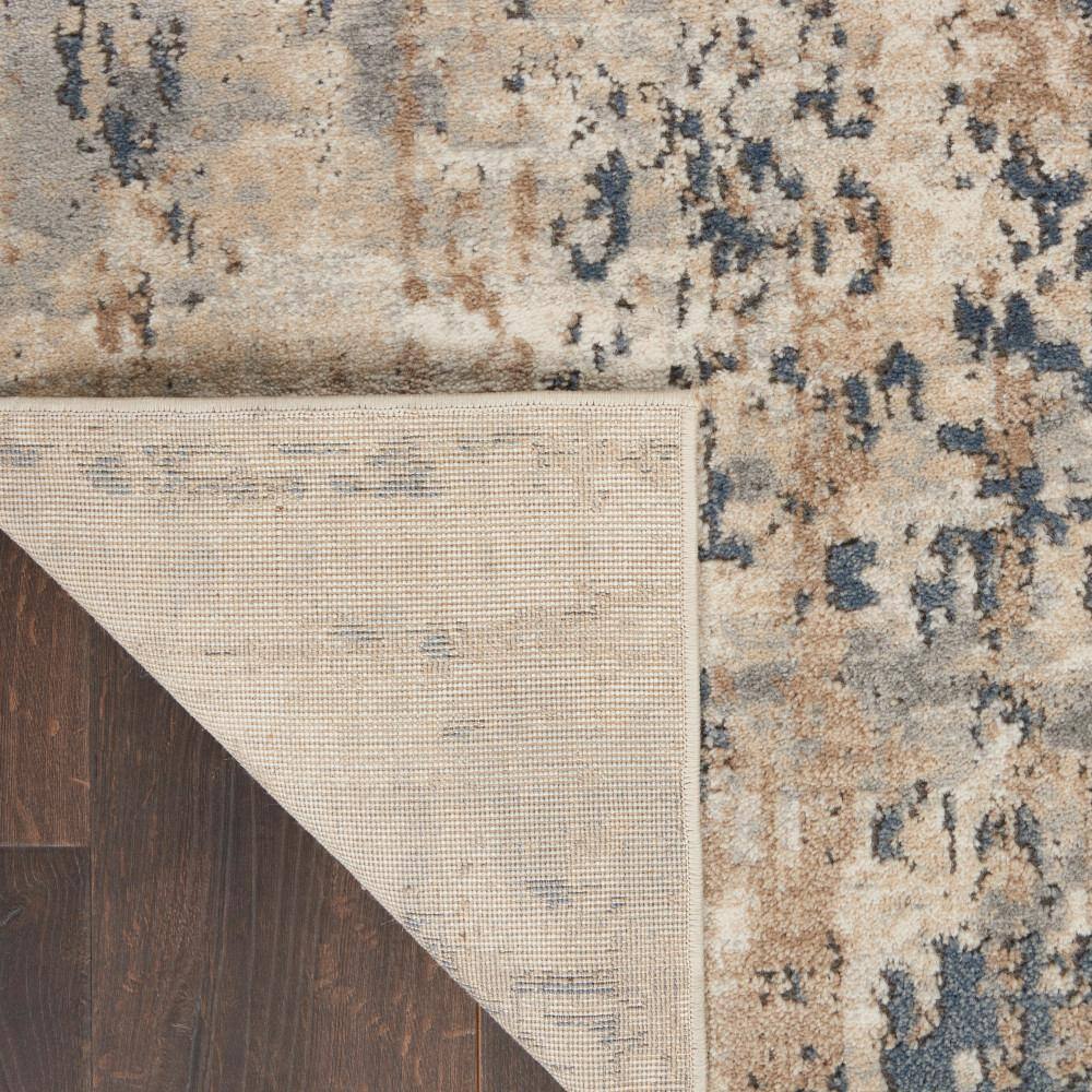 Concerto Beige Grey Abstract Synthetic Runner Rug 2'2" x 10'