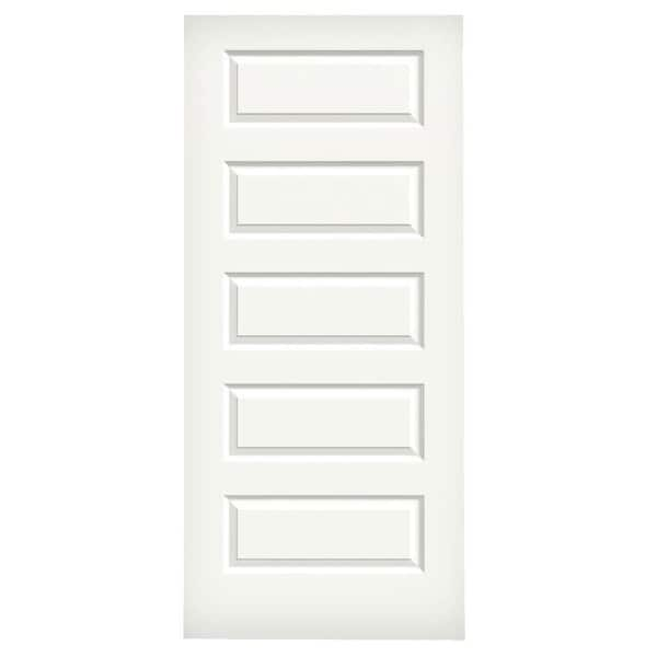 JELD-WEN 36 in. x 80 in. Rockport White Painted Smooth Molded Composite MDF Interior Door Slab