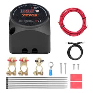 Dual Battery Isolator Kit with Cable Manual Auto VSR Voltage Sensitive Relay Space LCD Screen for ATV UTV