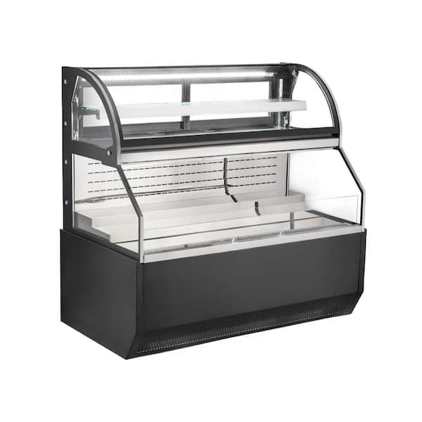 71 in 24.1 Cu. Ft. Auto/Cycle Defrost Commercial NSF Double-Deck Open Display Refrigerated Showcase EC685B-2 in Black