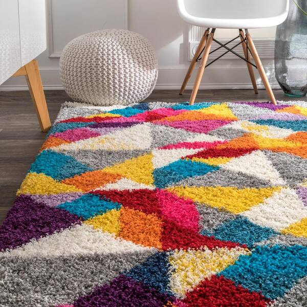nuLOOM Deedee Mosaic Shag Multi 8 ft. x 10 ft. Area Rug OZXL07A