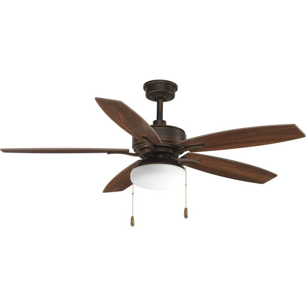 Antique Bronze 52" Ceiling Fan with LED Light and Reversible Blades